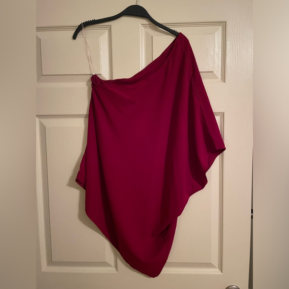 SHEIN One Shoulder Crimson Top